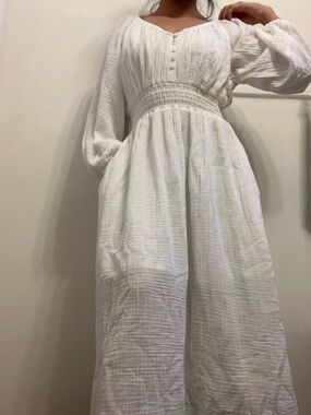 A26 J.Crew V-neck midi dress in soft gauze